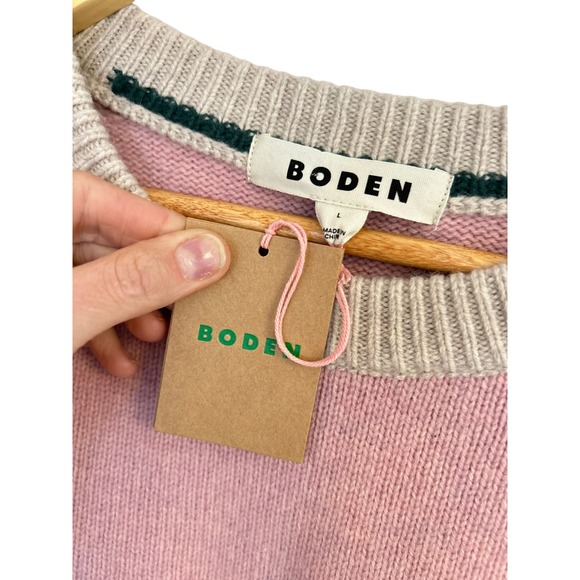 Boden Olivia Merino Wool Colorblock Sweater Size Large - Picture 10 of 11